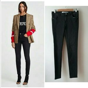 Zara mid rise faded skinny jeans